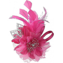 (Type A Rosy)Fast shopping Feather Flower Brooch Pins Vintage Elegant Brooch Lapel Pin Jewelry Corsage for Hat Bag Dress Suit Gifts for Women