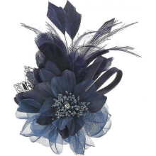 (Type a Blue)Fast shopping Feather Flower Brooch Pins Vintage Elegant Brooch Lapel Pin Jewelry Corsage for Hat Bag Dress Suit Gifts for Women