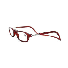 (3.50 strength, Red) Hanging Eyeglasses Folding Magnetic Reading Glasses Front Click Connect Neck Hot