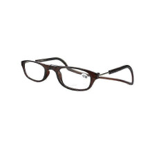 (1.00 strength, Brown) Hanging Eyeglasses Folding Magnetic Reading Glasses Front Click Connect Neck Hot