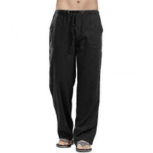Men Solid Sports Loose Casual Pants Jogging Straight Yoga Trousers