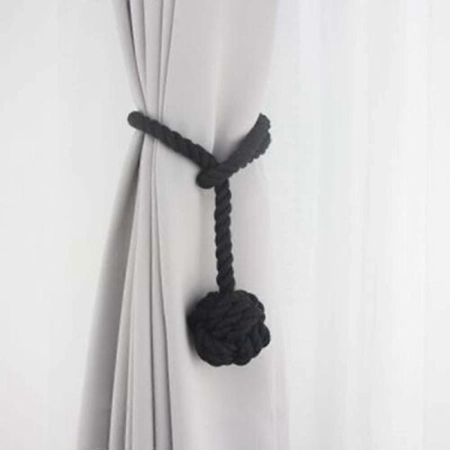 Cotton Curtain Tie Backs with Tassels, Window Rope, Handmade 2