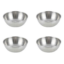 4Pcs Stainless Steel Sauce Dishes Round Seasoning Dishes Sushi Dipping Bowl Saucers Bowl Mini Appet