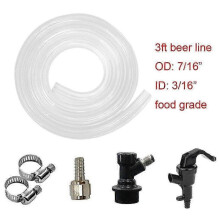 3/16in ball lock line assembly, picnic tap with 3ft beer line for home brewing