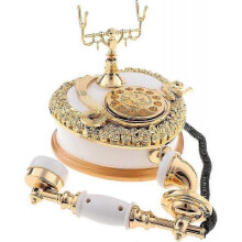 Vintage Music Box Jewelry Storage Dialing Telephone Home Decoration Toy, White