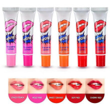 (LOVELY PEACH) 6Colors Magic Tattoo Lip Gloss , Lip Colour Peel Off Tint