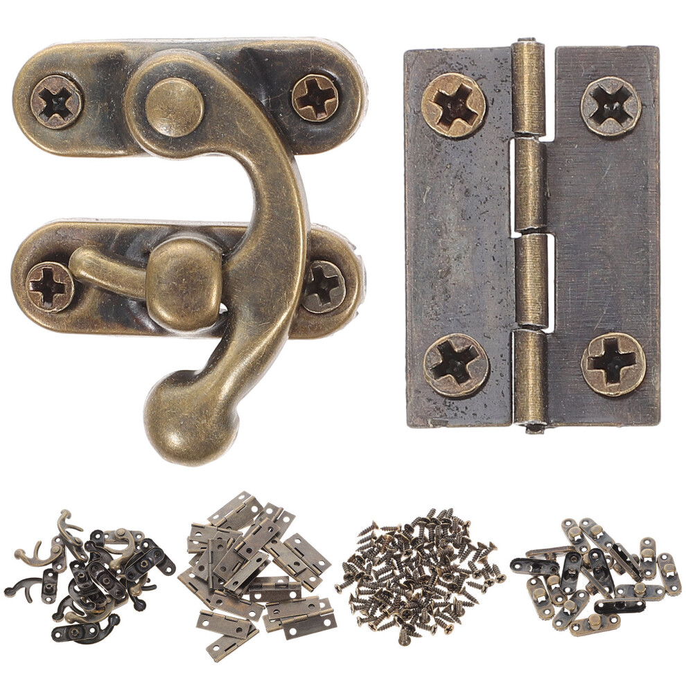Set Of Small Hinge Swing Arm Latch Antique Hasp Hardware Replacement 3351633132567
