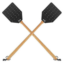 Leather Fly Swatter for Indoors/outdoors,duty Flyswatter with Walnut Wood Handle 19.7inch Long Fly Swatted Manual 2 Pack