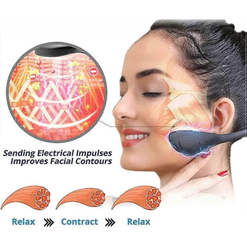 (White) Perfect Jaw Ems Microcurrent Lifting Device,ems Microcurrent Face V Shape Beauty Device V Face Shaping Massager 2
