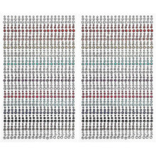 1800 Pieces Face Gems Self-adhesive Rhinestone Stickers 3mm 4mm 5mm with 15 Colors