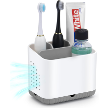 toprance Toothbrush Holder Anti-slip Electric Toothbrush Holder For Bathroom Countertop, 4 Compartments Detachable Toot