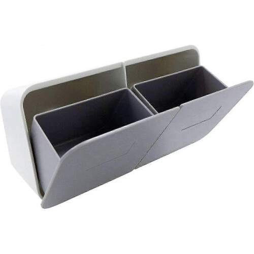 Cotton Buds Dispenser Plastic Make Up Pad Container Wall Mounted Flip Top Storage Box