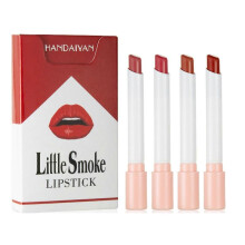 (C) 4 Pcs Little Small Smoke Tube Cigarettes Lipstick Lip Gloss Lipstick Matte Lipstick Set Long Lasting 24 Hours