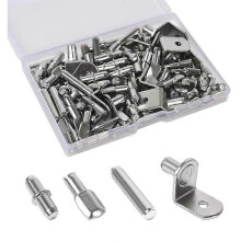 100Pcs Shelf Pegs for Shelves, 4 Styles Shelf Pins Kitchen Cabinet Shelf Pegs,Shelf Holders Pegs, Bookshelf Pegs