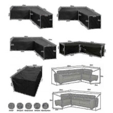 (270*200*82cm) 12 Size L Shape All-purpose Covers Waterproof Rattan Corner Furniture Cover Garden Patio Outdoor Sofa Protector - KM