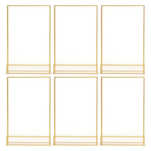 6Pcs Golden Acrylic Sign Holder Multi-Use Price Display Stand for Home