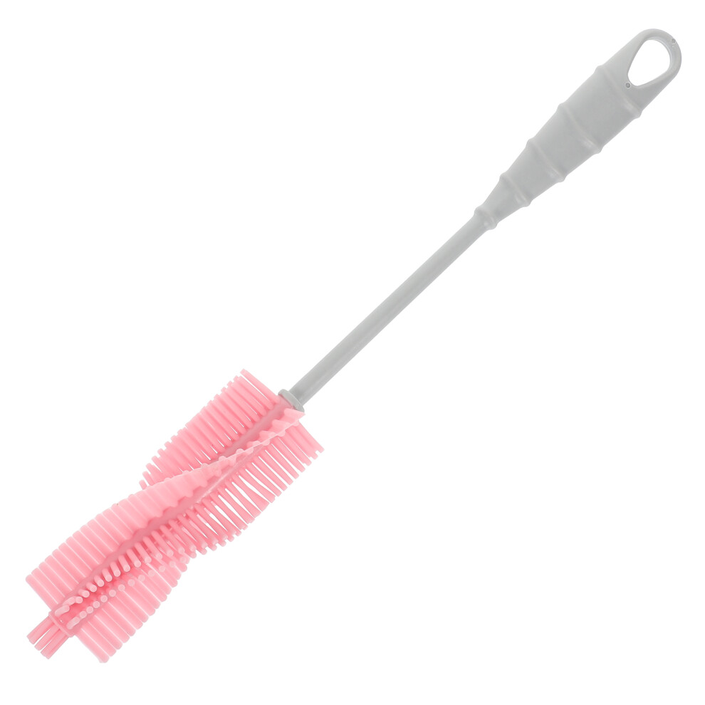 Silicone Feeding Bottle Brush With Long Handle For Cleaning Pink Aboofan