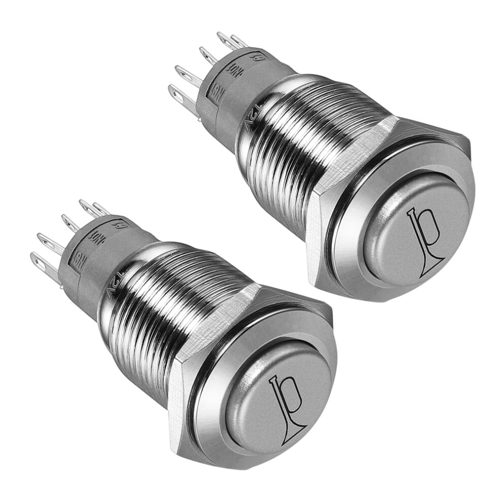 2Pcs Metal Momentary Push Button Switch For Car Marine Boat Truck 3351633169099
