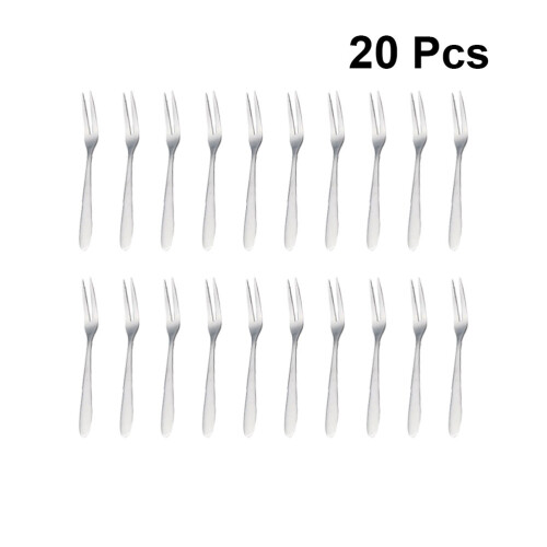 20Pcs Mini Fruit Forks Stainless Steel Dessert Cocktail Kitchen Tool 2