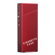 (Red) Crushproof Plastic Cigarette Case Waterproof Cigarette Holder Box - HF
