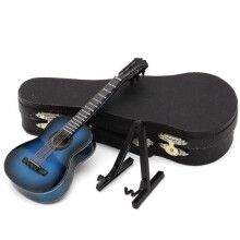 (Classical Guitar, Blue) Ornamental Miniature Replica Guitars Mini Classical Guitar/electric Guitar Model Holiday Ornament - KM