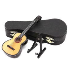 (Classical Guitar, Wood Color) Ornamental Miniature Replica Guitars Mini Classical Guitar/electric Guitar Model Holiday Ornament - KM