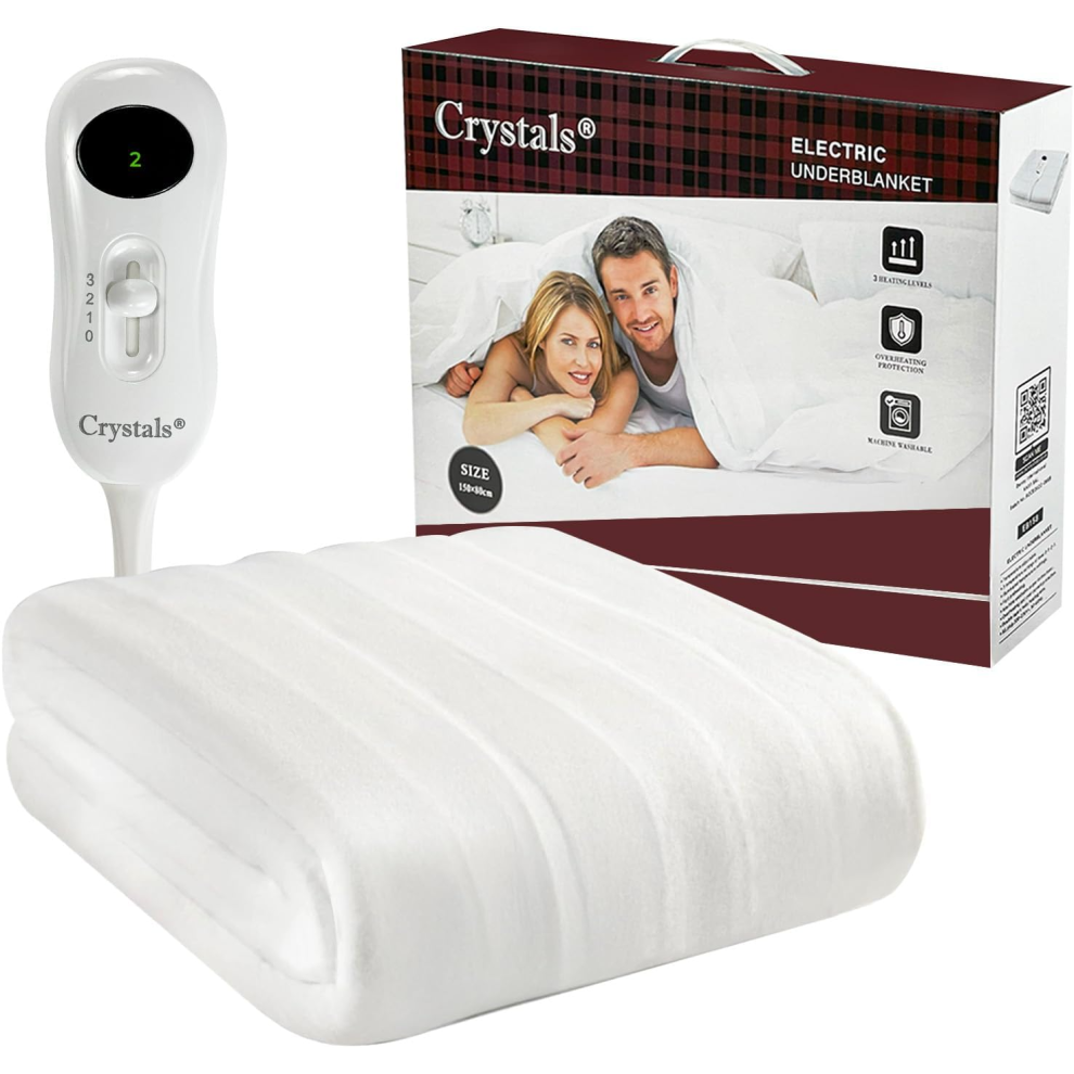 Electric Blanket Double - Heated Electric Under-Blanket With 3 Heat Settings, Machine Washable With Straps And Overheat Not,Specified
