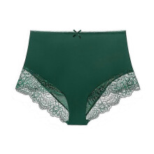 (S, Green) Women Large Size High Waist Panties