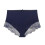 (XL,Navy blue)Women Large Size High Waist Panties 1