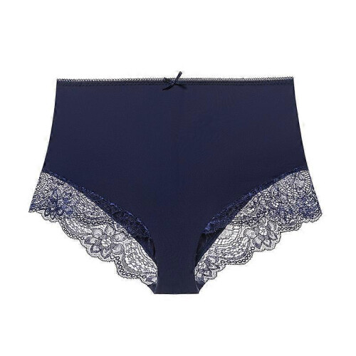 (XL,Navy blue)Women Large Size High Waist Panties