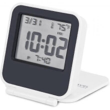 Small Digital Travel Alarm Clocks,battery Operated Mini Travel Clock with Backlights,portable Folding Mini Pocket Calendar Temperature Clock (white)