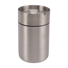 Windproof Stainless Steel Car Ashtray with Lid Silver Portable L