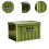 (Green) Lidded Storage Bin Utility Crate with Handles Stackable Tote Storage Box with 3