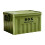 (Green) Lidded Storage Bin Utility Crate with Handles Stackable Tote Storage Box with 1