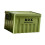 (Green) Lidded Storage Bin Utility Crate with Handles Stackable Tote Storage Box with 5