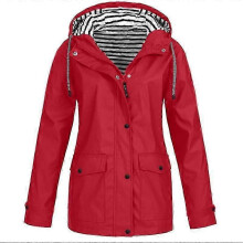 (M, red) Waterproof Raincoat Ladies Outdoor Wind Rain Forest Jacket Coat - KM