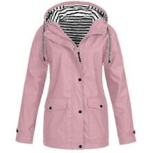 (XL, Pink) Waterproof Raincoat Ladies Outdoor Wind Rain Forest Jacket Coat - KM