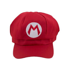 (Red)Anime Super Mario Bros Pattern Hat Luigi Letter Cosplay Cartoon Baseball Cap Costume For Men Women Waluigi Odyssey Cap