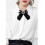 (BLACK) Tie Brooch Bow Shirt With Brooch 2