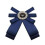 (BLUE) Tie Brooch Bow Shirt With Brooch 1