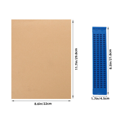 Kit Escrita Braille Portátil com Papel e Prancheta Educacional 1