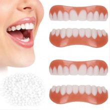 2 Pairs False Teeth Veneers, Veneers Teeth Cosmetic Tooth Cover Fake Teeth Temporary Dentures Artificial Teeth Dentures CN