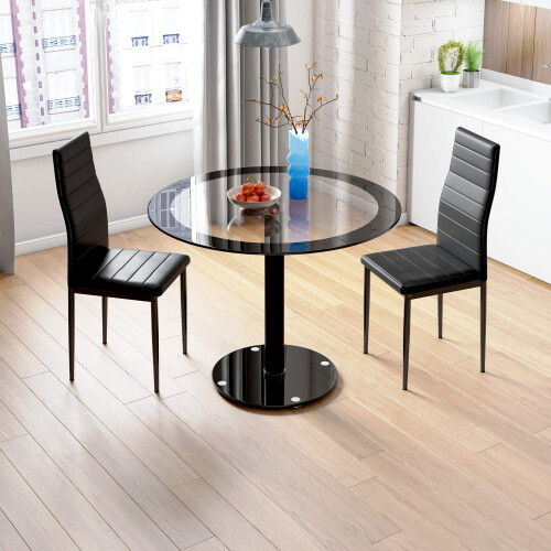 Joolihome 2 PCS Faux Leather Dining Chairs Set High Back 1