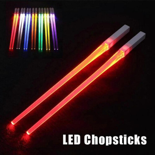 (White) LED Chopsticks Kitchen Tableware ABS 26  3  3 Cm Washable 1 Pair Party Prop Multicolor 1