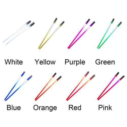 (White) LED Chopsticks Kitchen Tableware ABS 26  3  3 Cm Washable 1 Pair Party Prop Multicolor 2