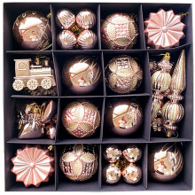 Rose Gold 60 Piece Hanging Christmas Tree Baubles