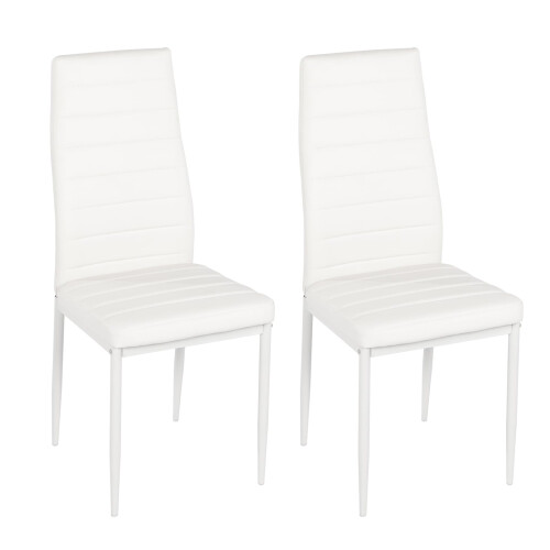 Joolihome 2 PCS Faux Leather Dining Chairs Set High Back