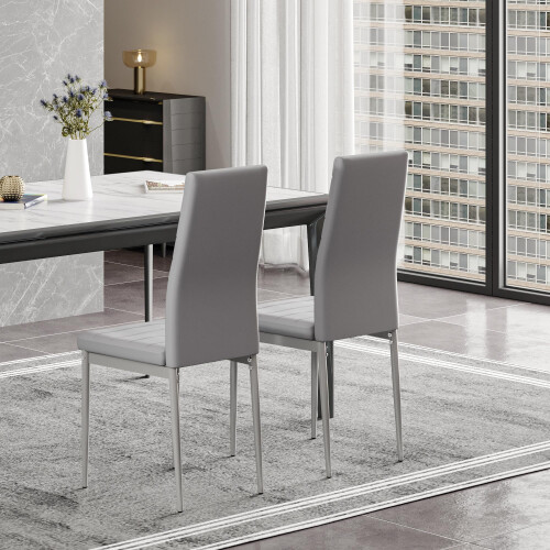 Joolihome 4 PCS Faux Leather Dining Chairs Set High Back 1