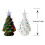(Green) Tabletop Pre-Lit Ceramic Christmas Tree with Hand-Painted Design and Lights 5