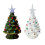 (White) Tabletop Pre-Lit Ceramic Christmas Tree with Hand-Painted Design and Lights 5